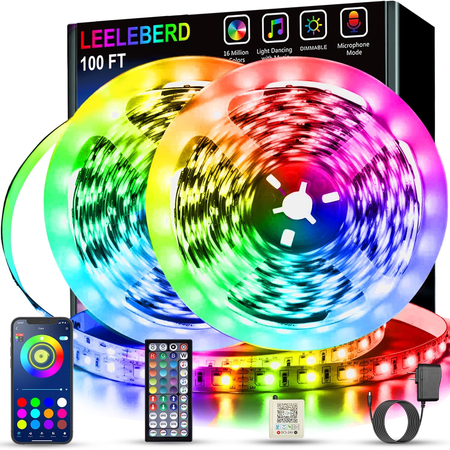 Leeleberd Led Lights for Bedroom 100 ft